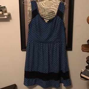 Black and Blue Print Dress